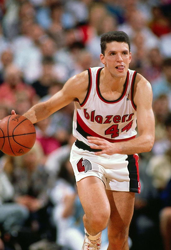 Drazen Petrovic w barwach Portland Trail Blazers podczas meczu NBA