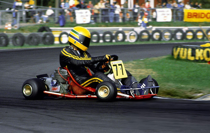 Ayrton Senna podczas wyścigu kartingowego w początkach kariery